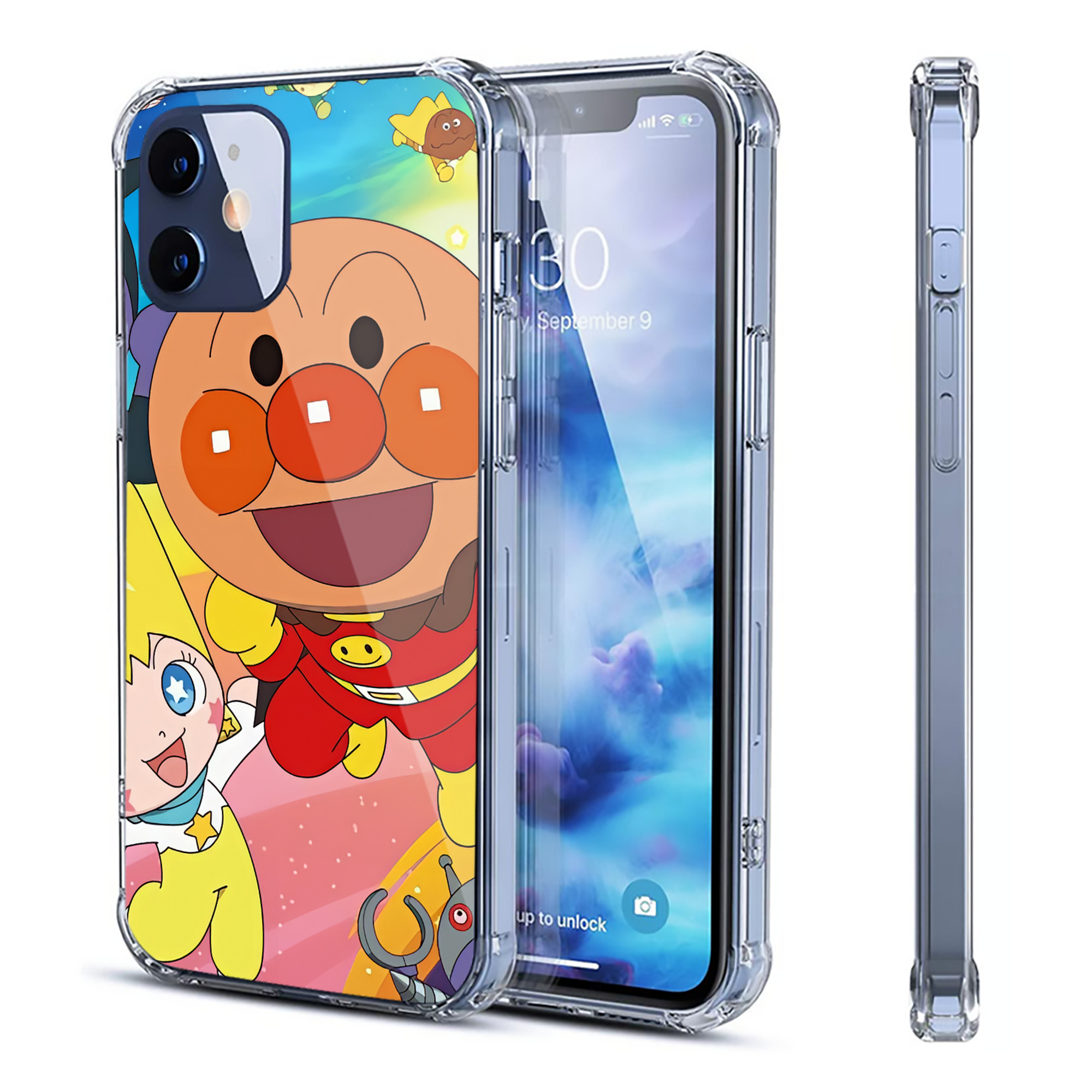 （画像用） アンパンマン Anpanman 【iPhone 12シリーズ対応】透明スマホケース（クリアソフトケース）